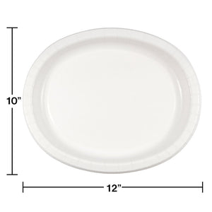 White Oval Platter 10" X 12", 8 ct Party Decoration