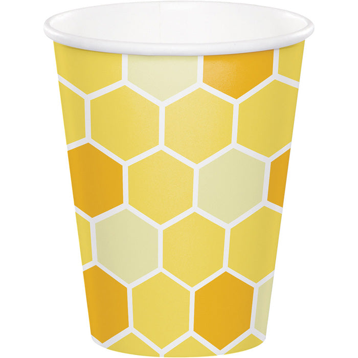 10pcs 7inch/18cm Disposable Paper Plates, Yellow Honeycomb & Little Bee  Pattern Plates For Various Themed Parties And Daily Use