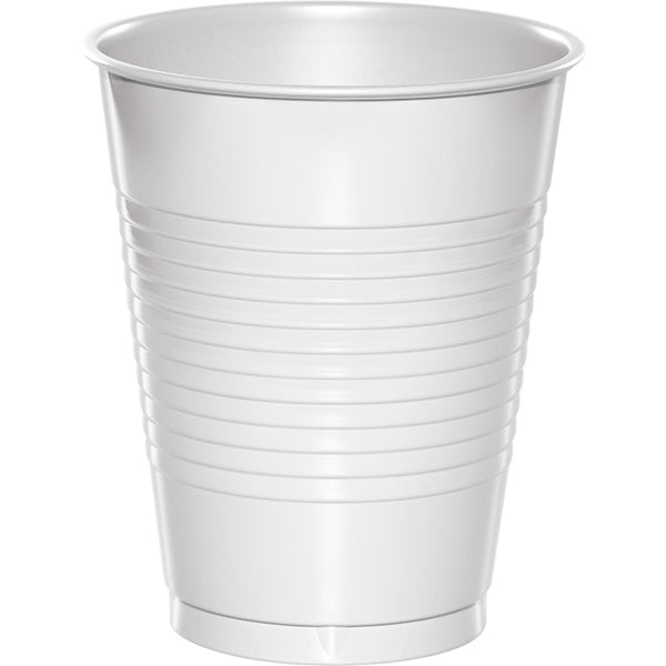 White Plastic Cups, 16oz, 50ct