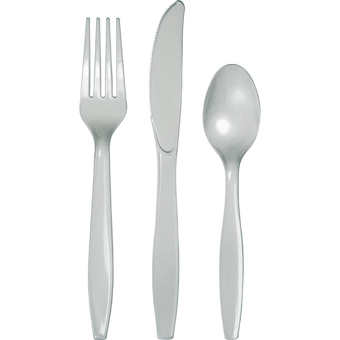 Shimmering Silver Plastic Spoons 600-ct 010587B