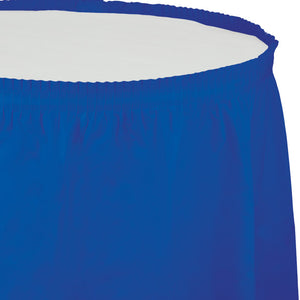 Cobalt Plastic Tableskirt, 14' X 29"