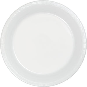 White Prem Plastic Banquet Plates, 20 ct