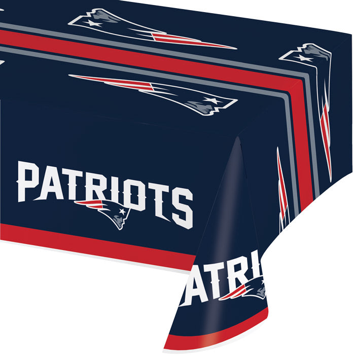 Creative Converting New England Patriots Plastic Table Cover, 54 x 102